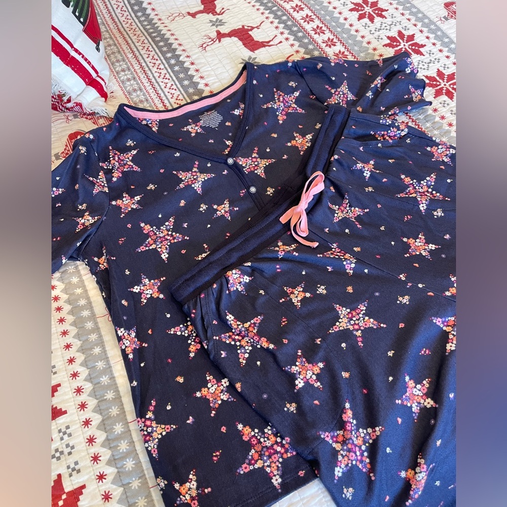 Cuddl Duds Navy Star Pajama Set